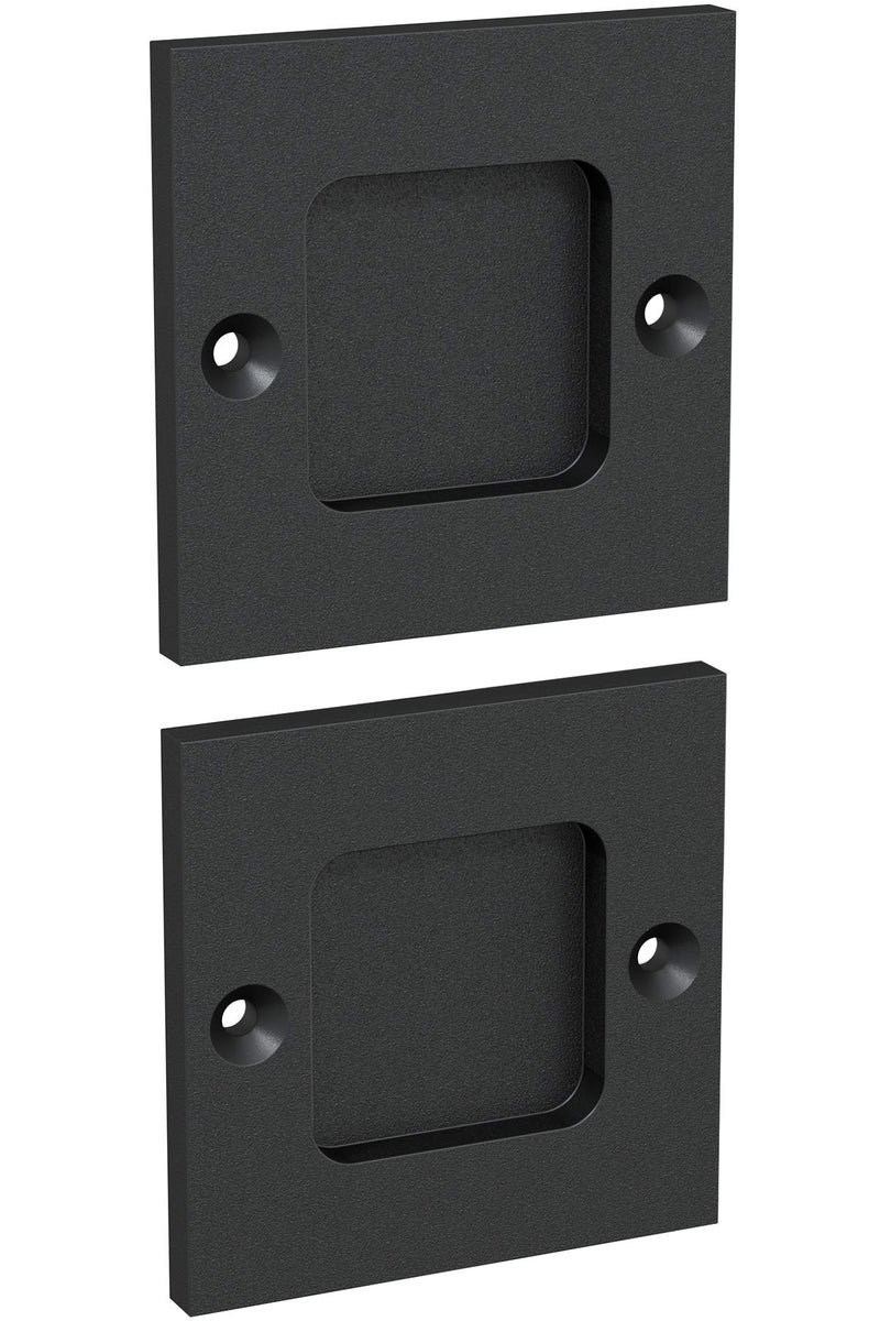 Tibres - Finger Pulls for Closet and Pocket Doors - Round Sliding Door Pulls - Flush Pulls - Matte Black - Set of 2 - Image 1